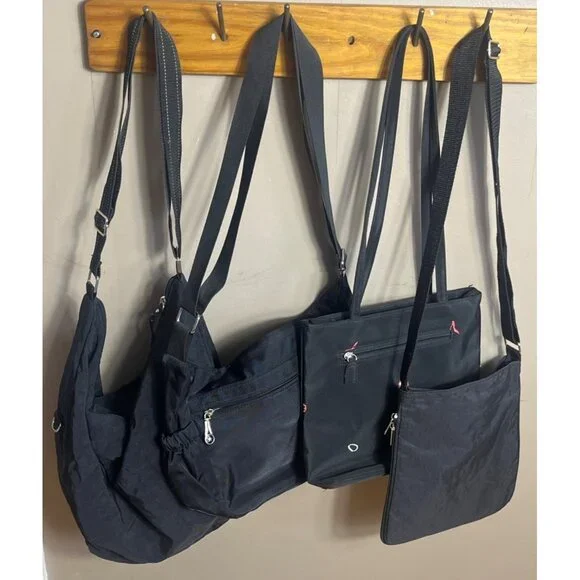 Nylon Bags Bundle Black 4 Practical Styles Gorpcore Durable Unisex Womens Lot - Picture 2 of 11